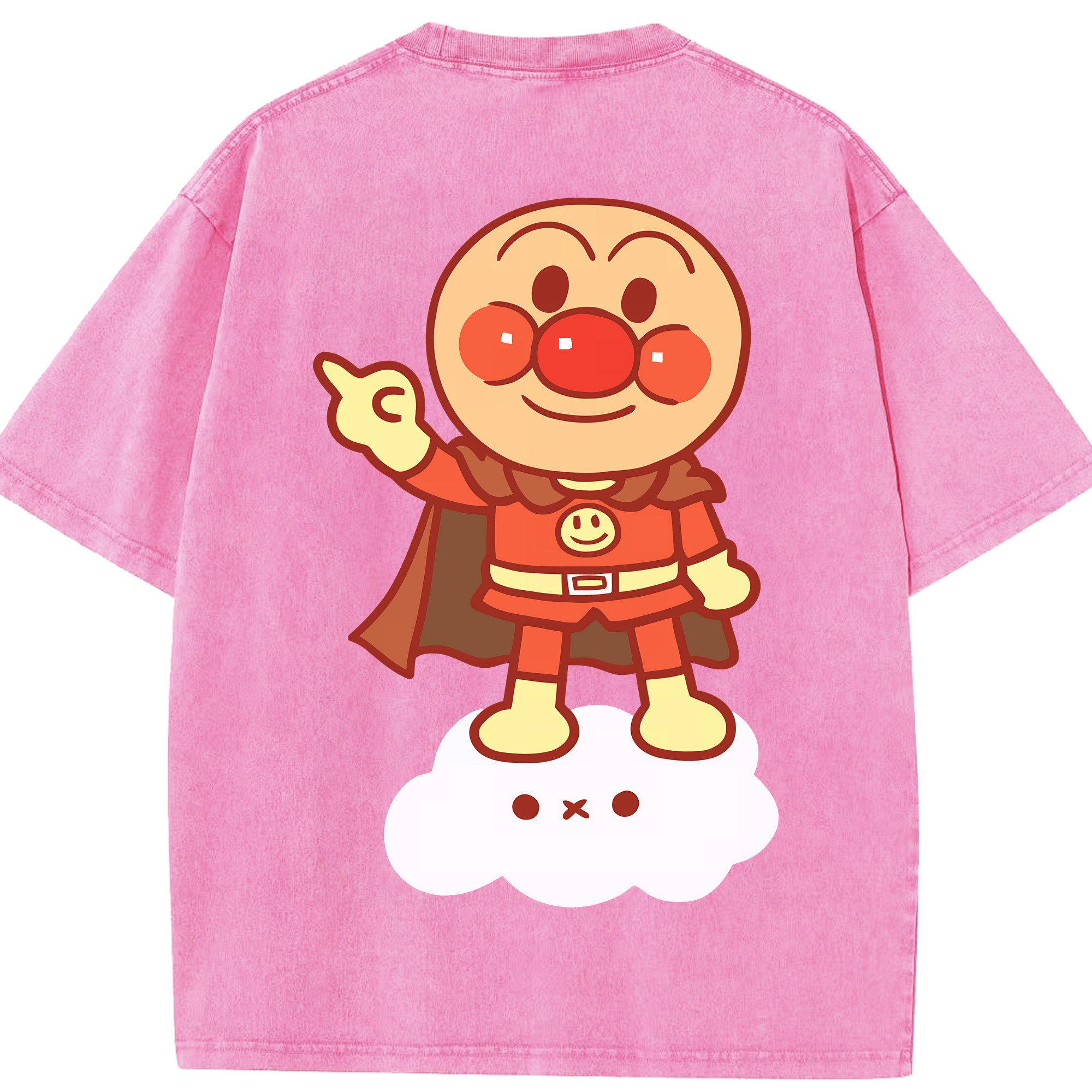 （画像用） アンパンマン Anpanman 綿100% ヴィンテージ風 半袖Tシャツ（背面プリント）